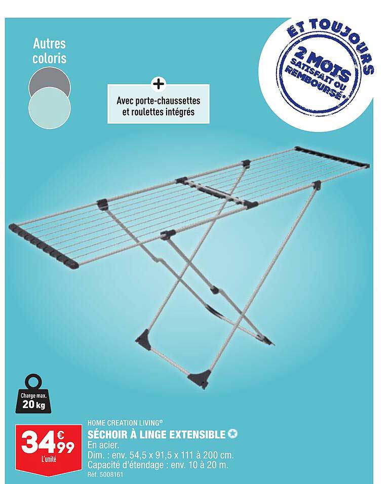 Séchoir à Linge Extensible Home Creation Living