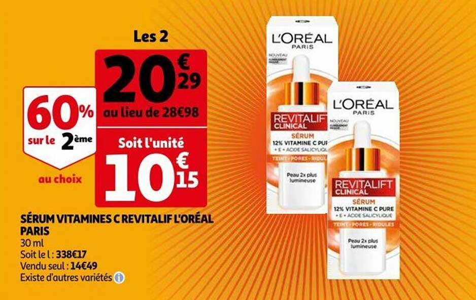 sérum vitamines c revitalif l'oréal paris