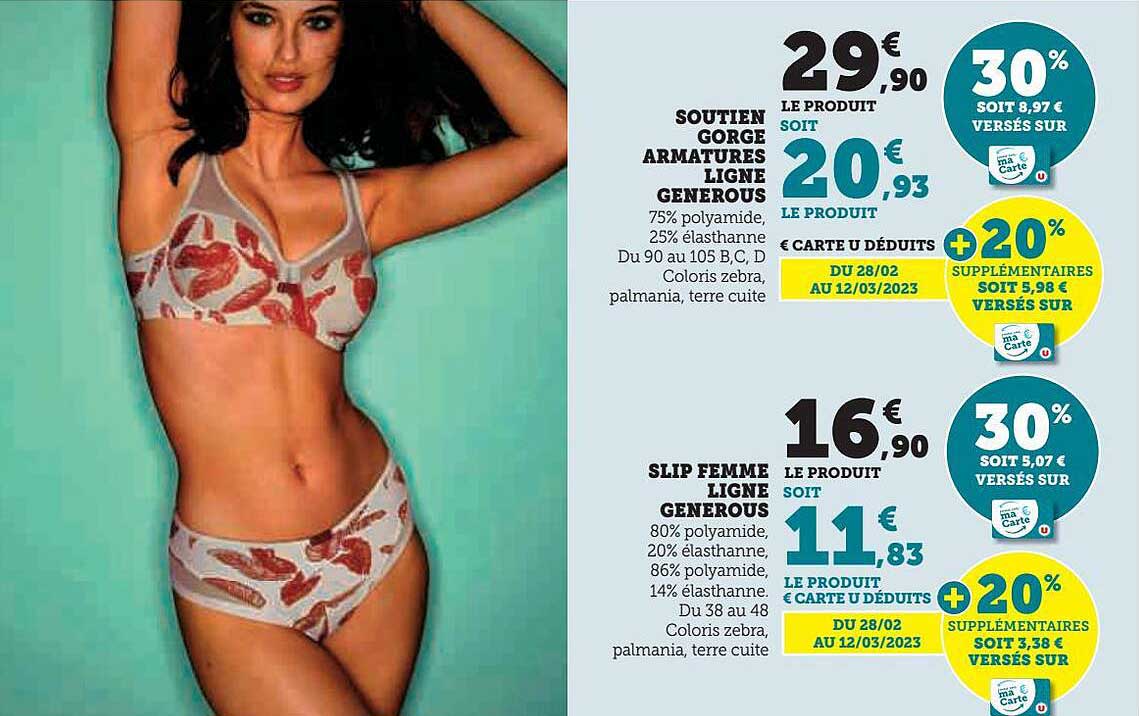 soutien gorge armatures ligne generous slip femme ligne generous