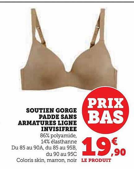 soutien gorge padde sans armatures ligne invisifree