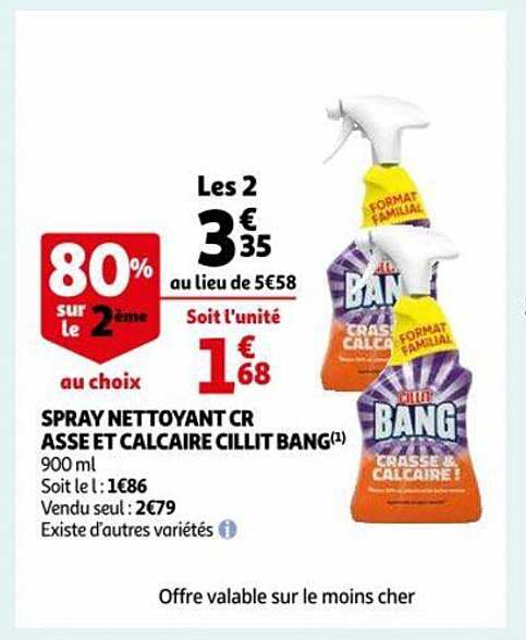 spray nettoyant cr asse et calcaire cillit bang