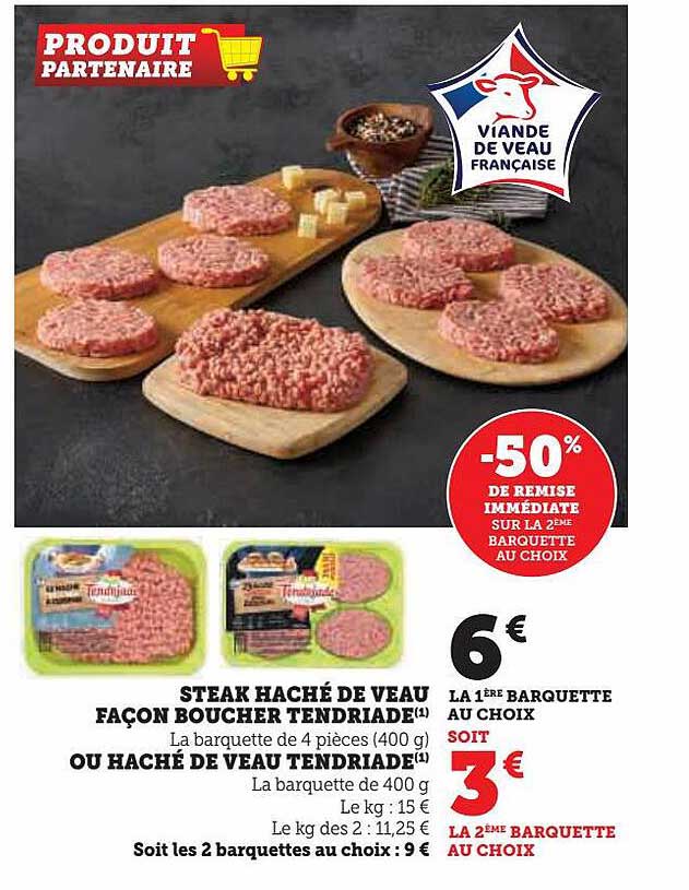steak haché de veau façon boucher tendriade ou haché de veau tendriade