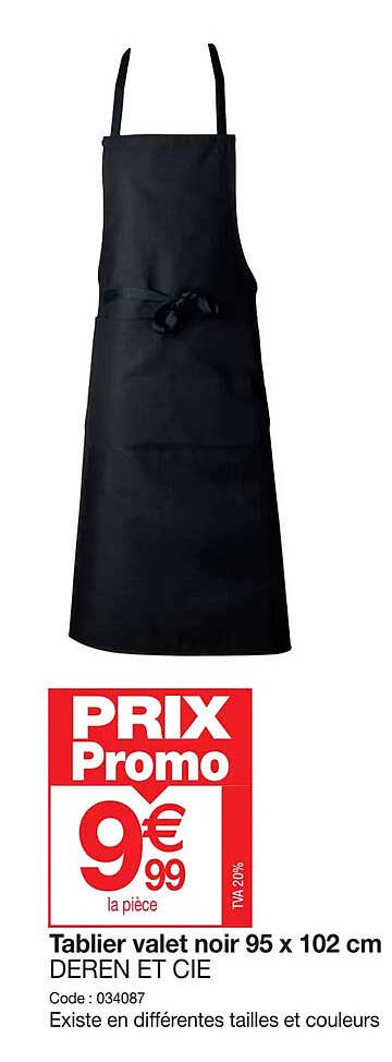 tablier valet noir 95 x 102 cm deren et cie