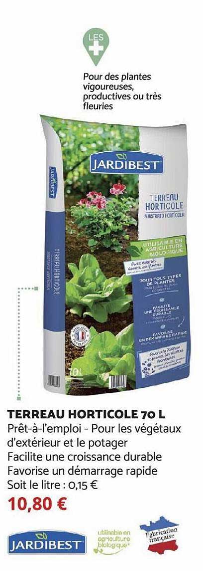 terreau horticole 70 l jardibest