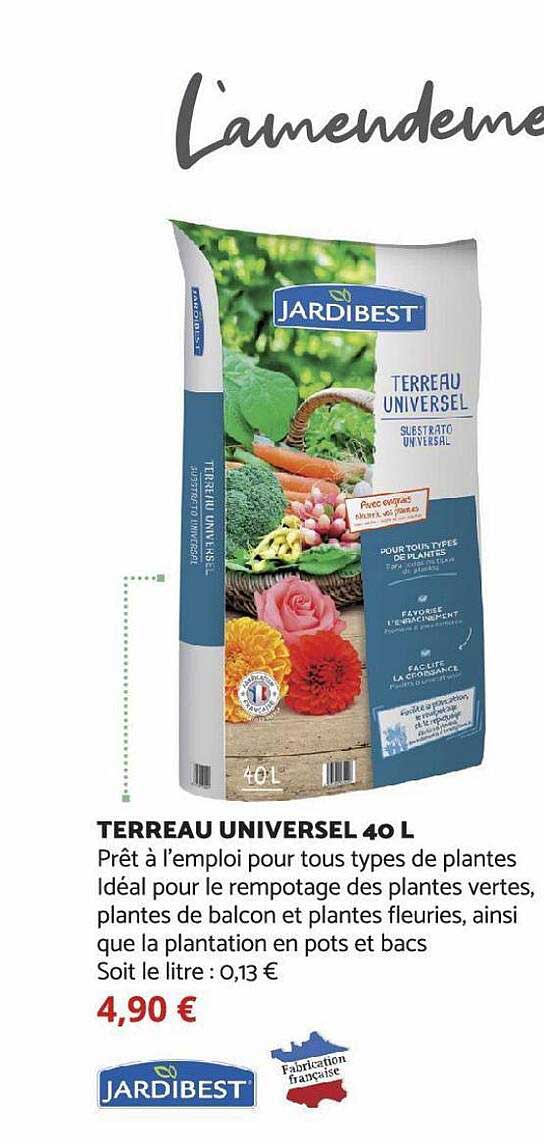 terreau universal 40 l jardibest