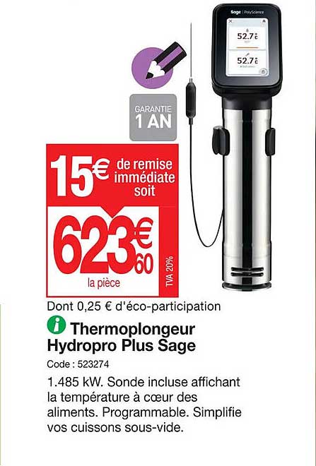 Thermoplongeur Hydropro Plus Sage
