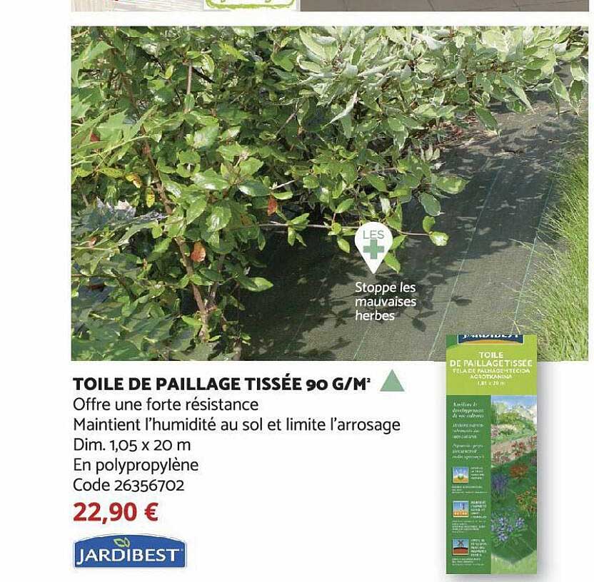 toile de paillage tissée 90 g-m' jardibest