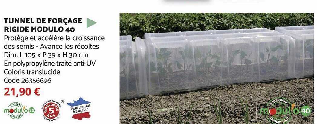 tunnel de forçage rigide modulo 40