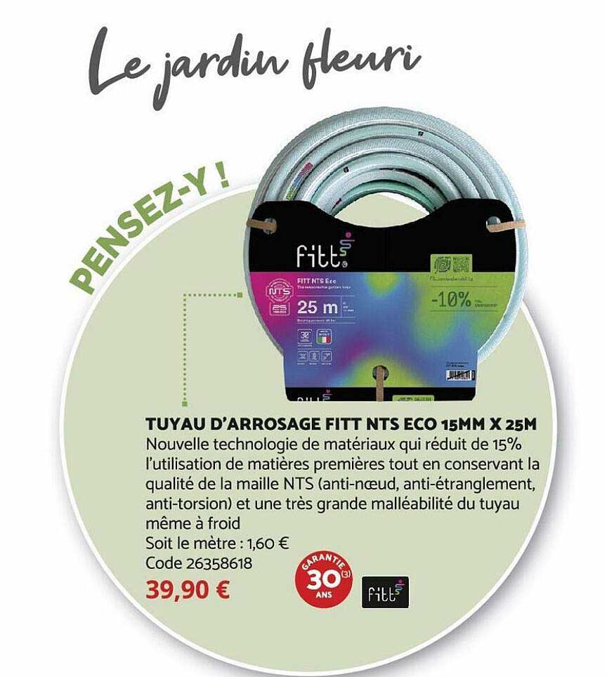 tuyau d'arrosage fitt nts eco 15mm x 25m