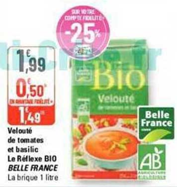 velouté de tomates et basilic le réflexe bio belle france