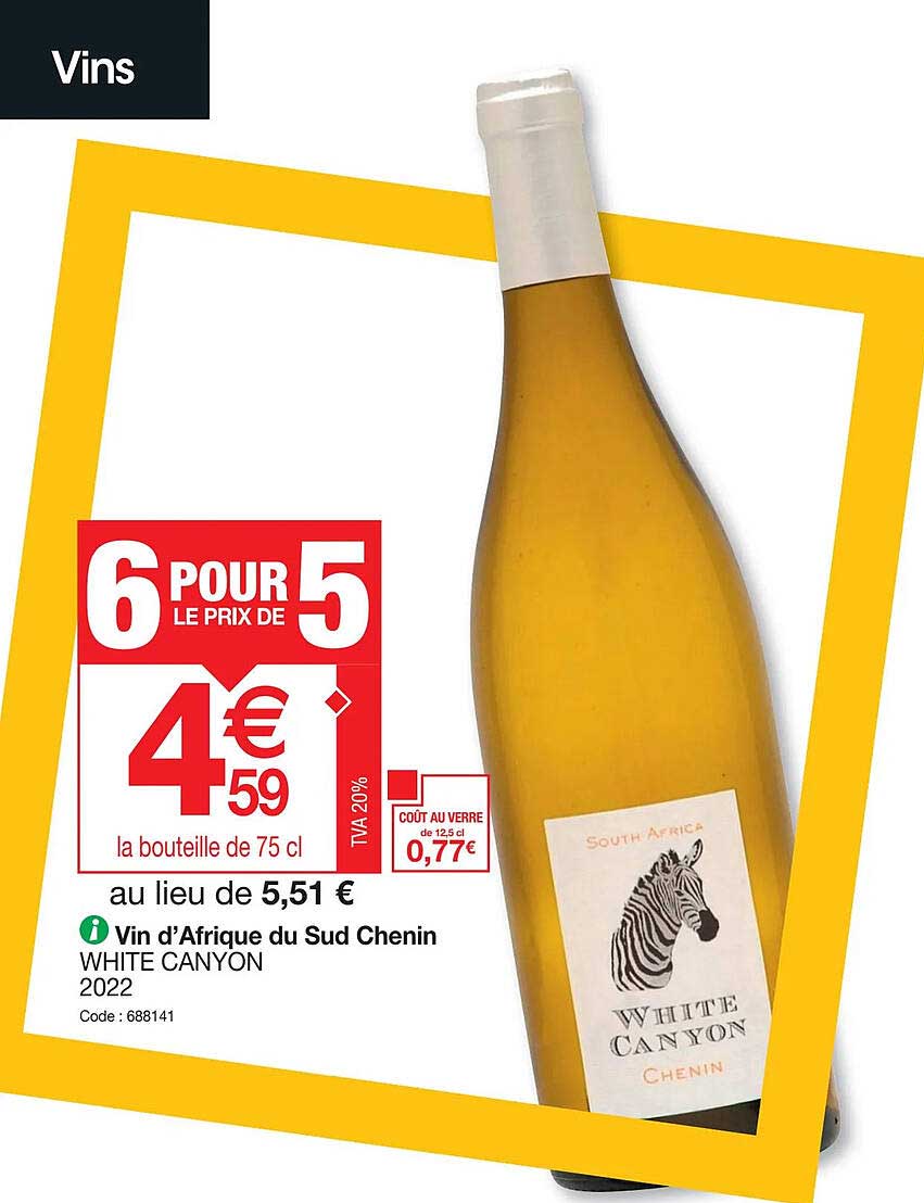 vin d'afrique du sud chenin white canyon