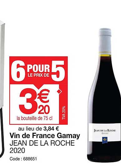 vin de france gamay jean de la roche 2020