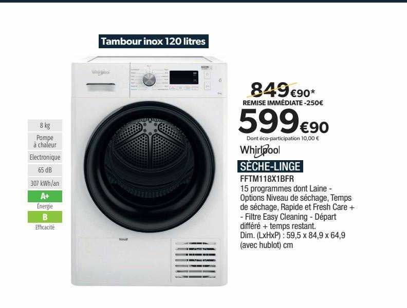 whirlpool sèche-linge