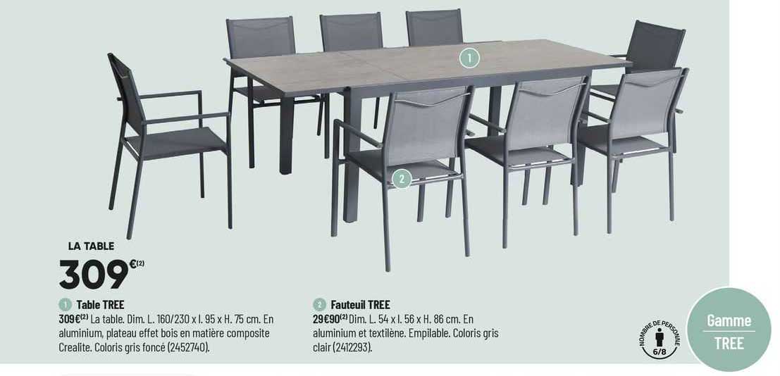 1- table tree 2- fauteuil tree