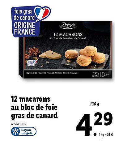 12 Macarons Au Bloc De Foie Gras De Canard