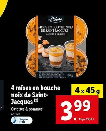 4 mises en bouche noix de saint-jacques