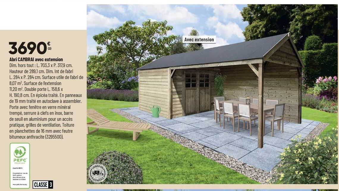 abri cambrai avec extension