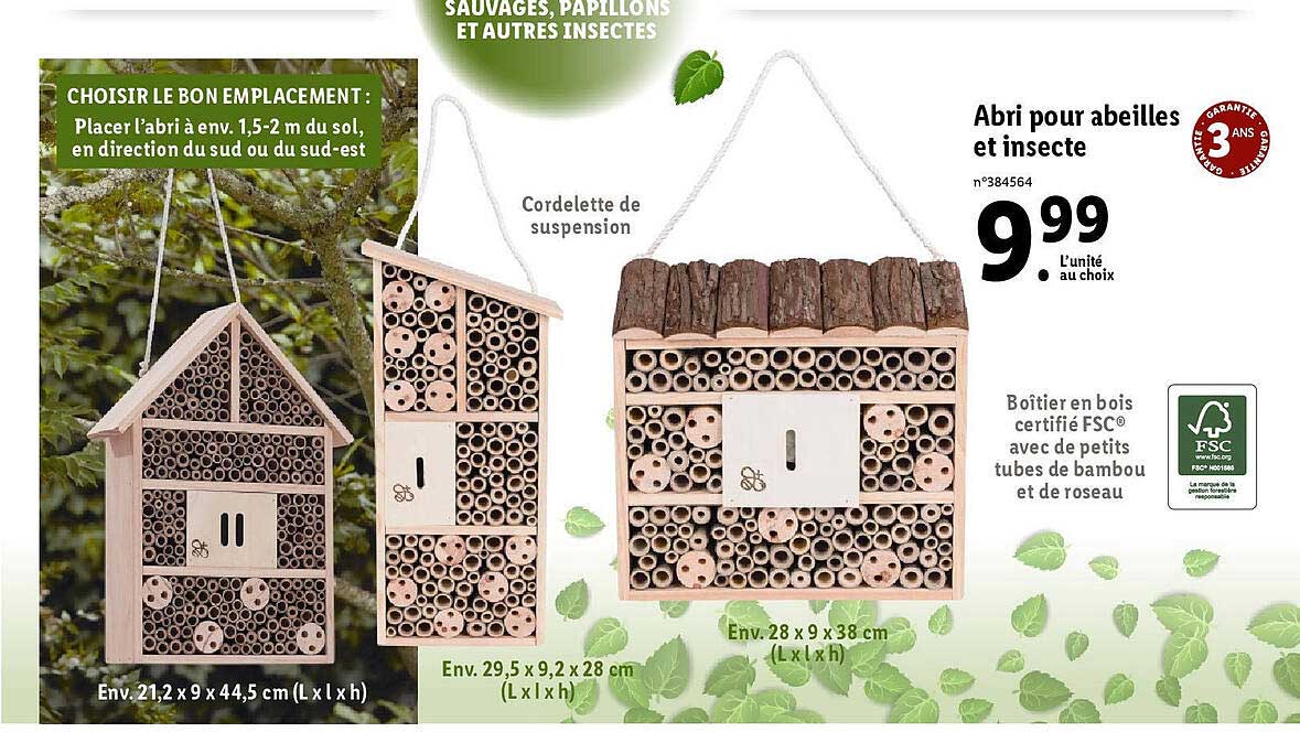 abri pour abeilles et insecte