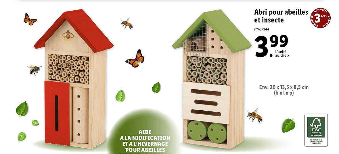 abri pour abeilles et insecte