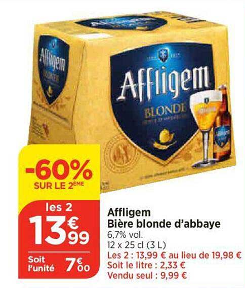 Affligem Bière Blonde D'abbaye