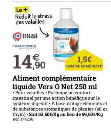 aliment complémentaire liquide vers o net