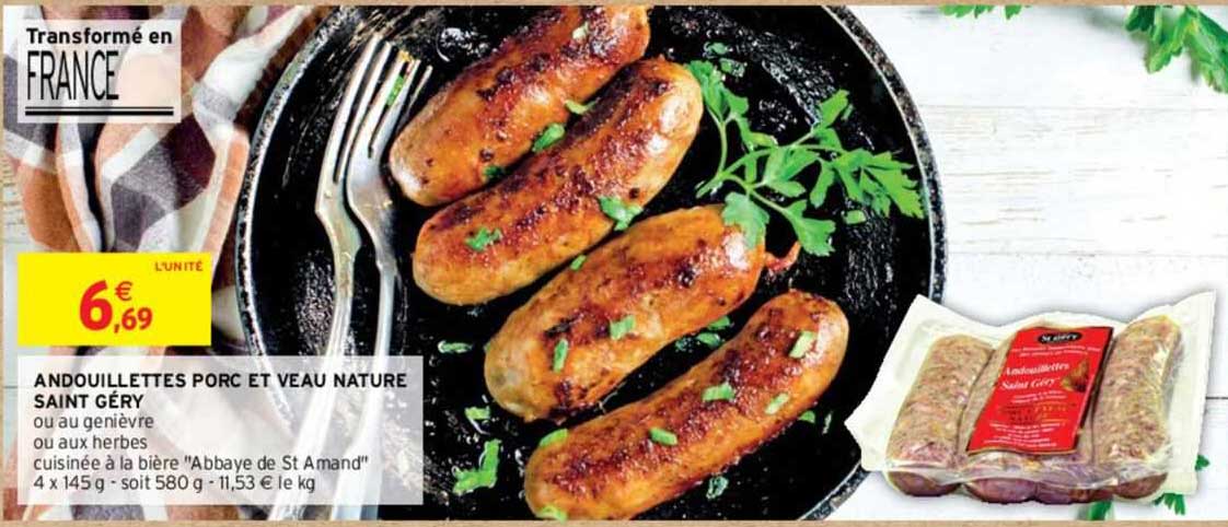 andouillettes porc et veau nature saint géry