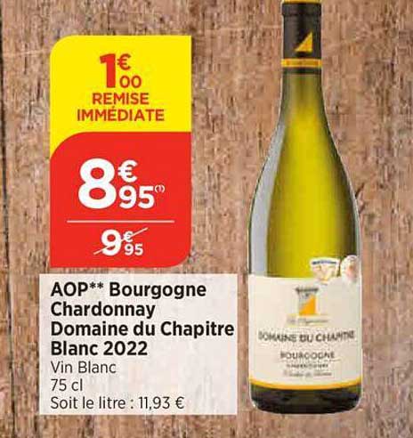 aop bourgogne chardonnay domaine de chapitre blanc 2022