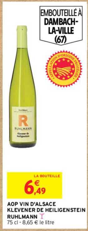 aop d'alsace klevener de heiligenstein ruhlmann