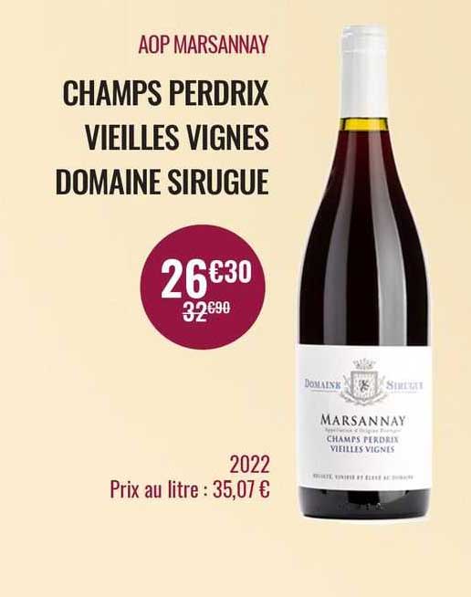 aop marsannay champs perdrix vieilles vignes domaine sirugue