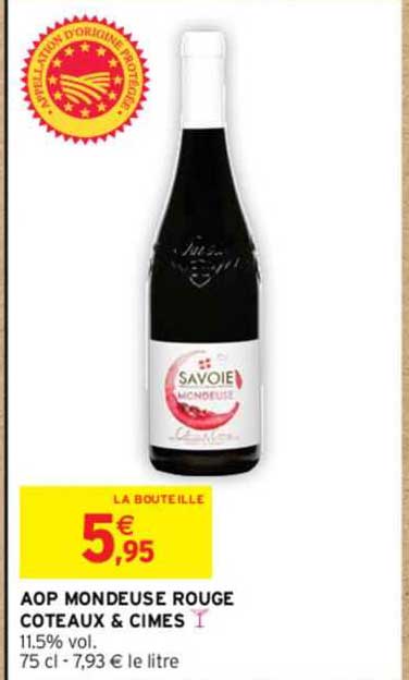 aop mondeuse rouge coteaux & cimes