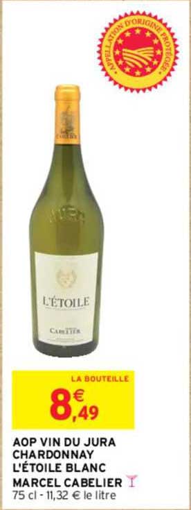 aop vin du jura chardonnay l'étoile blanc marcel cabelier