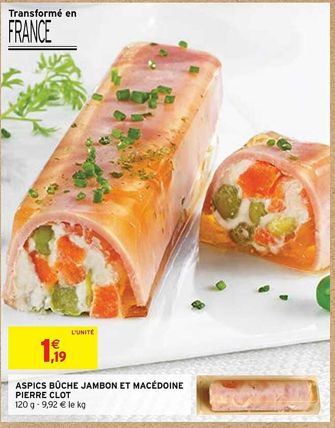 Aspics Bûche Jambon Et Macédoine Pierre Clot
