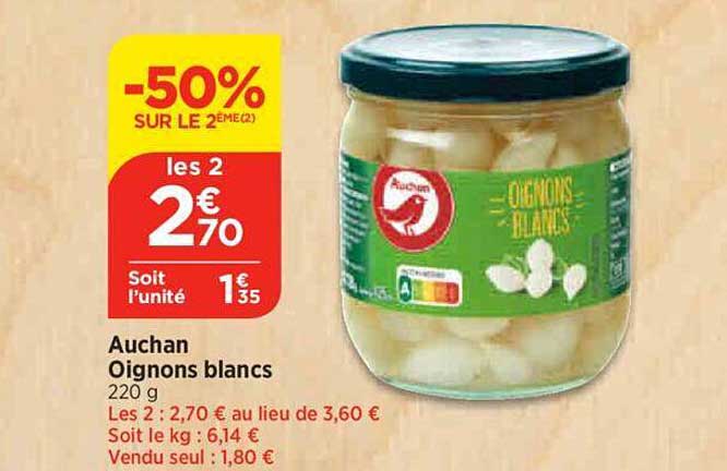 Auchan Oignons Blancs