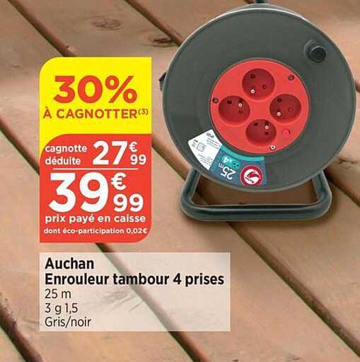 auchant enrouleur tambour 4 prises