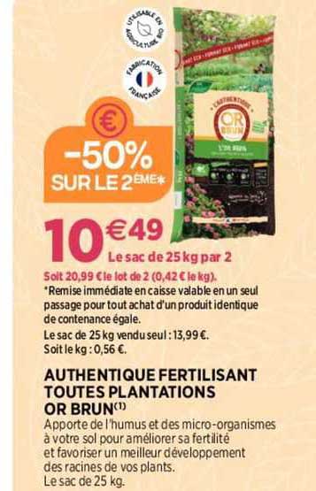 authentique fertilisant toutes plantations or brun