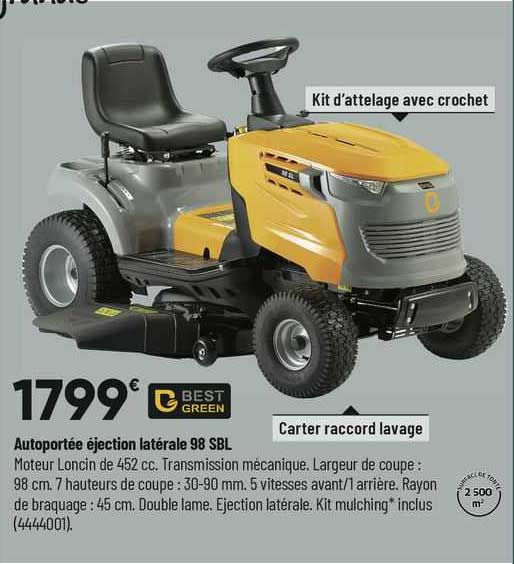 autoportée éjection latérale 98 slb best green