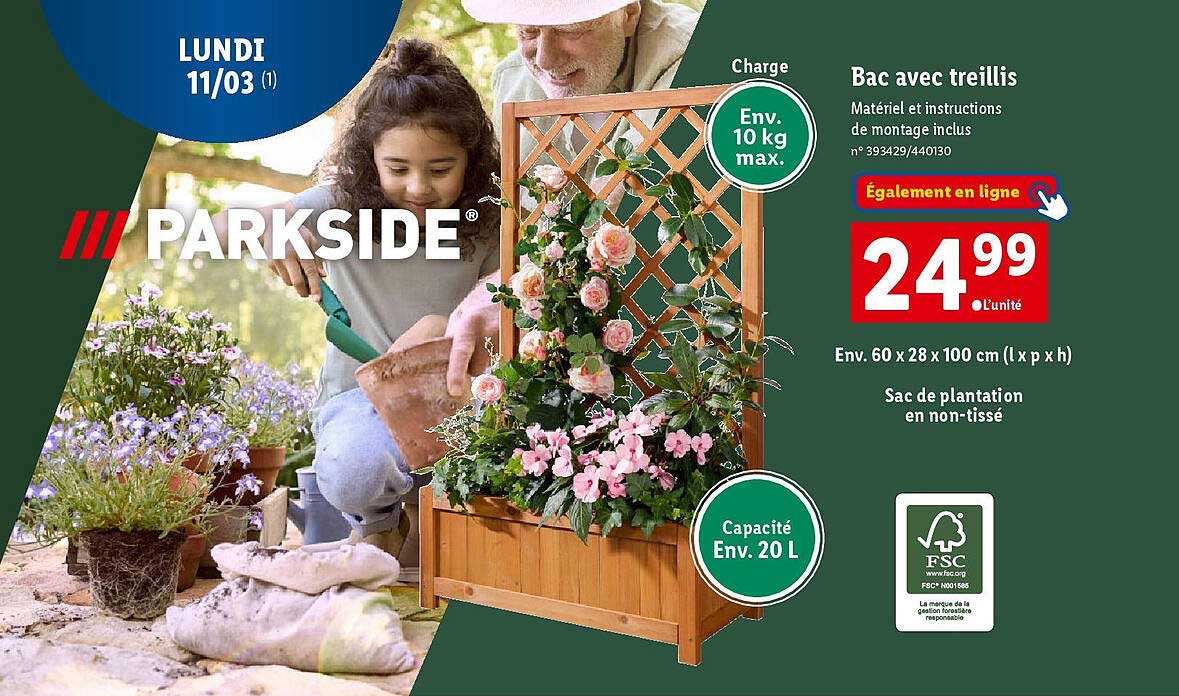 Bac Avec Treillis Parkside