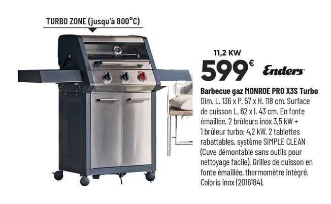 barbecue gaz monroe pro x3s turbo enders
