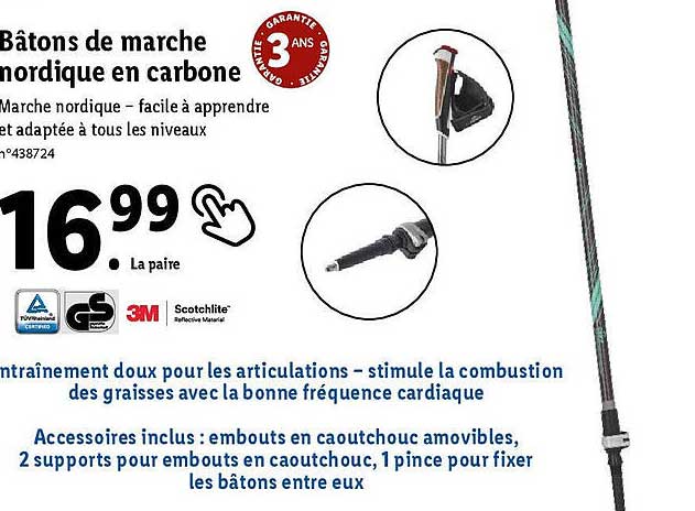 bâtons de marche nordique en carbone