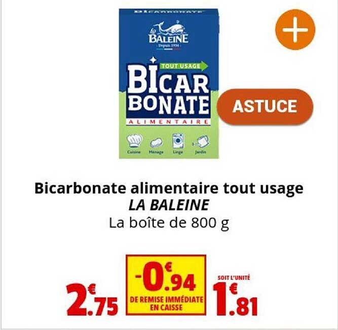 bicarbonate alimentaire tout usage la baleine