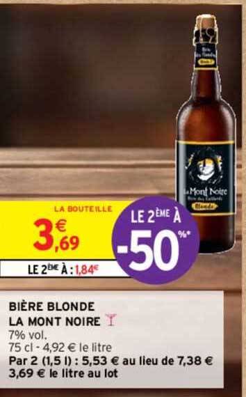 Bière Blonde La Mont Noire