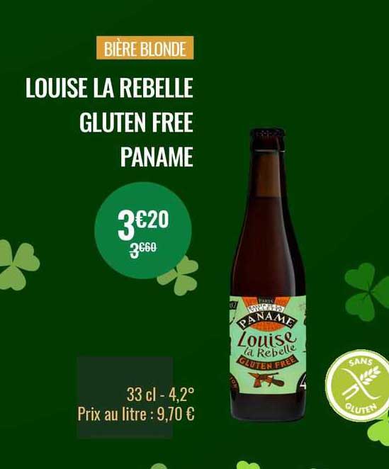 bière blonde louise la rebelle gluten free paname