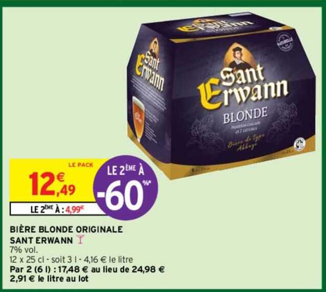 bière blonde originale sant erwann