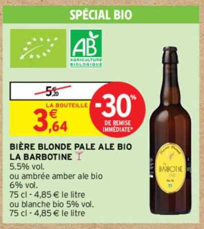 bière blonde pale ale bio la barbotine