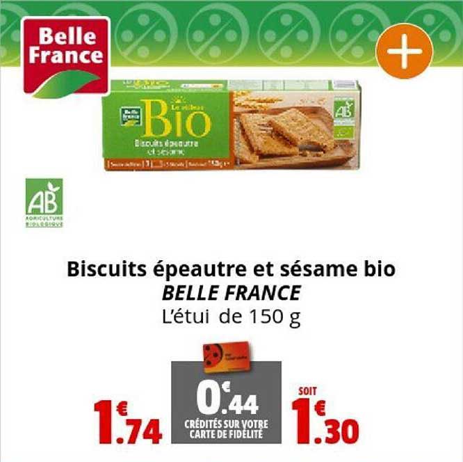 Biscuits épeautre Et Sésame Bio Belle France