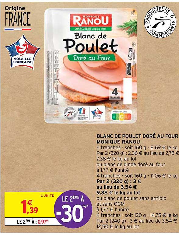 blanc de poulet doré au four monique ranou