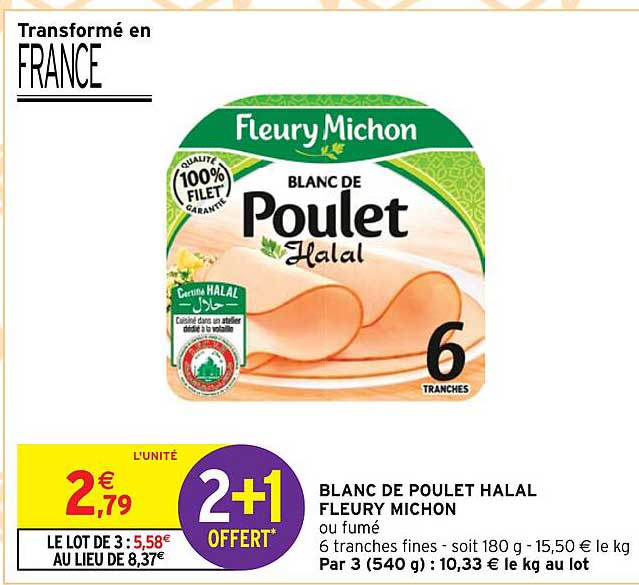 blanc de poulet halal fleury michon