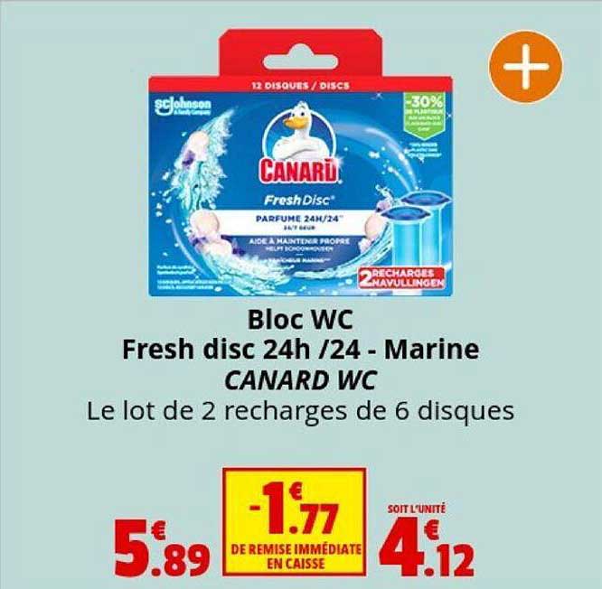 bloc wc fresh disc 24h / 24 -marine canard wc