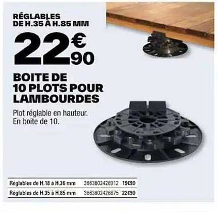 boîte de 10 plots pour lambourdes