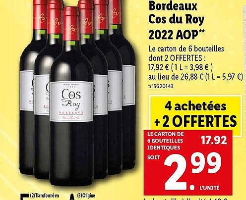 bordeaux cos du roy 2022 aop